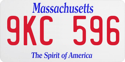 MA license plate 9KC596