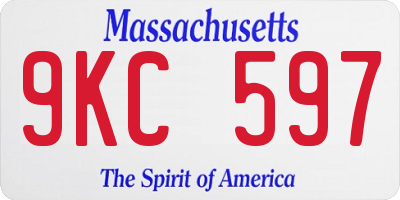 MA license plate 9KC597