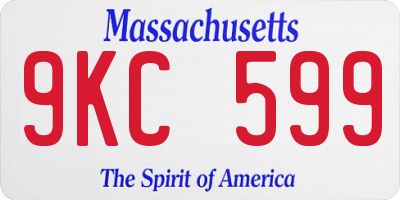 MA license plate 9KC599