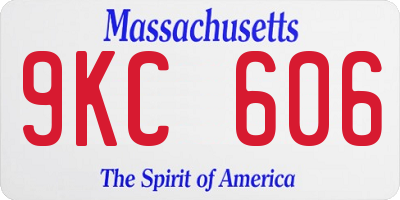 MA license plate 9KC606