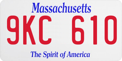 MA license plate 9KC610