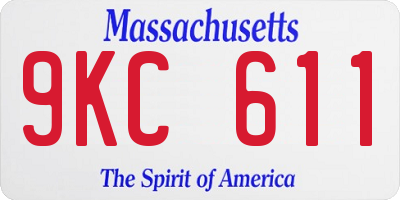 MA license plate 9KC611