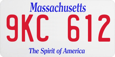 MA license plate 9KC612