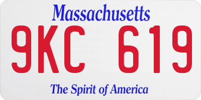MA license plate 9KC619