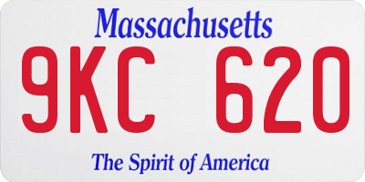 MA license plate 9KC620