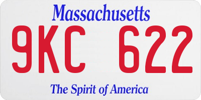MA license plate 9KC622