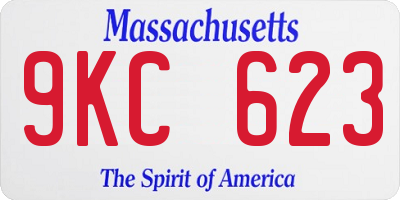 MA license plate 9KC623
