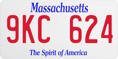 MA license plate 9KC624