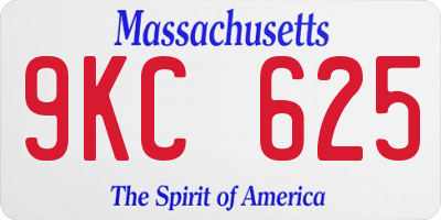 MA license plate 9KC625