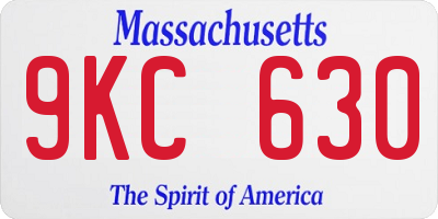 MA license plate 9KC630