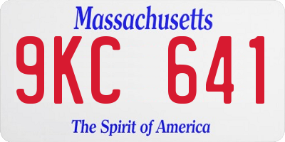 MA license plate 9KC641