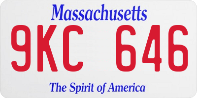 MA license plate 9KC646