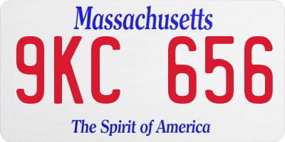 MA license plate 9KC656