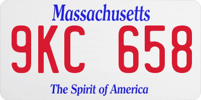 MA license plate 9KC658