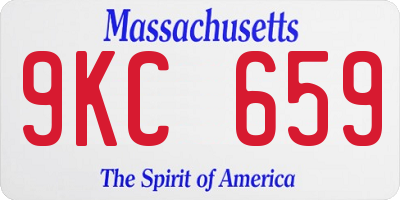 MA license plate 9KC659