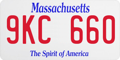 MA license plate 9KC660