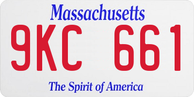 MA license plate 9KC661