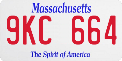 MA license plate 9KC664