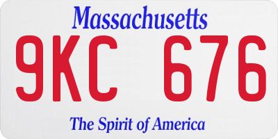 MA license plate 9KC676
