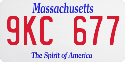 MA license plate 9KC677