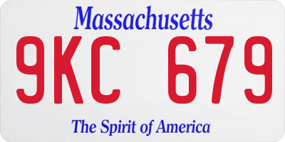 MA license plate 9KC679