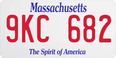MA license plate 9KC682