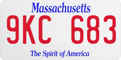 MA license plate 9KC683