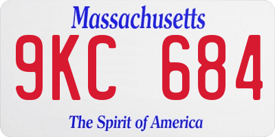 MA license plate 9KC684