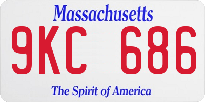 MA license plate 9KC686