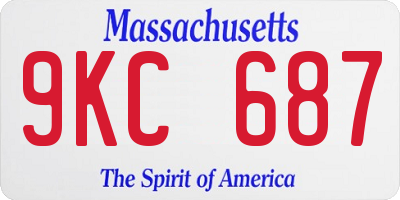 MA license plate 9KC687