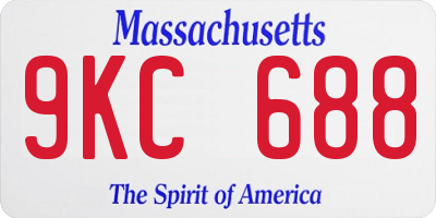 MA license plate 9KC688