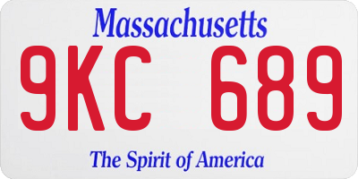 MA license plate 9KC689