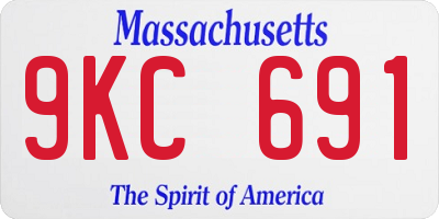MA license plate 9KC691