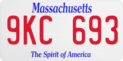 MA license plate 9KC693