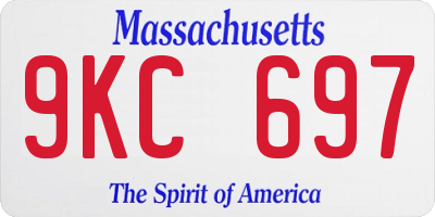 MA license plate 9KC697