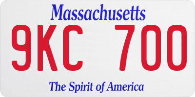 MA license plate 9KC700