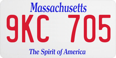 MA license plate 9KC705
