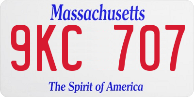 MA license plate 9KC707