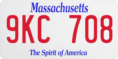 MA license plate 9KC708