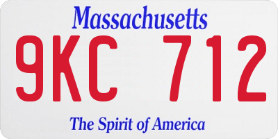 MA license plate 9KC712