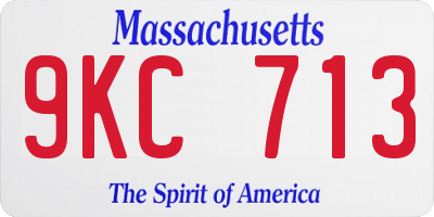MA license plate 9KC713