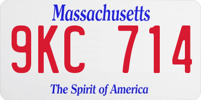 MA license plate 9KC714