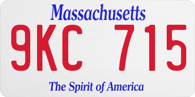 MA license plate 9KC715