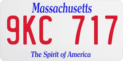 MA license plate 9KC717
