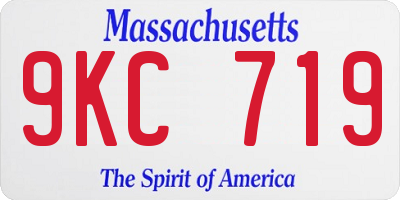 MA license plate 9KC719