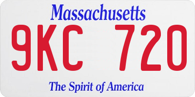MA license plate 9KC720
