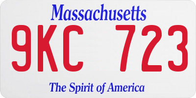 MA license plate 9KC723