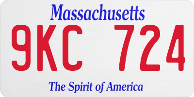 MA license plate 9KC724