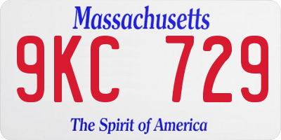 MA license plate 9KC729