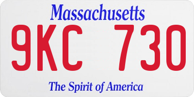 MA license plate 9KC730